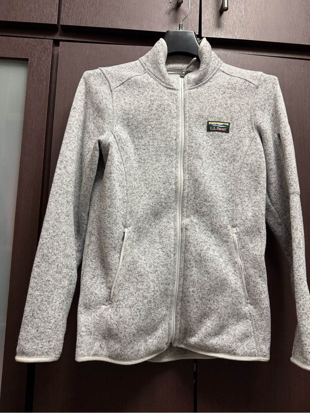 L.L. Bean Women’s Heather Gray Full-Zip Fleece Jacket